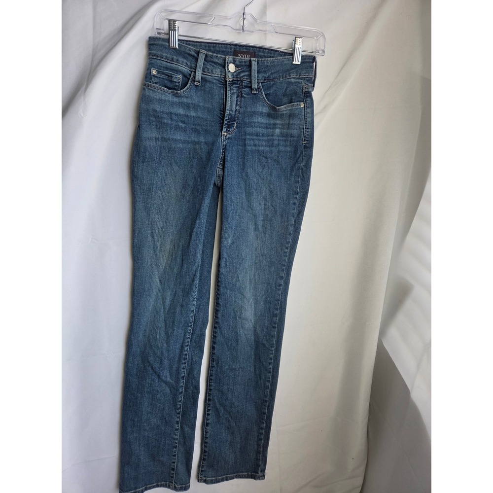 NYDJ Marilyn Jeans Women Blue Medium Wash Straight High Rise Straight